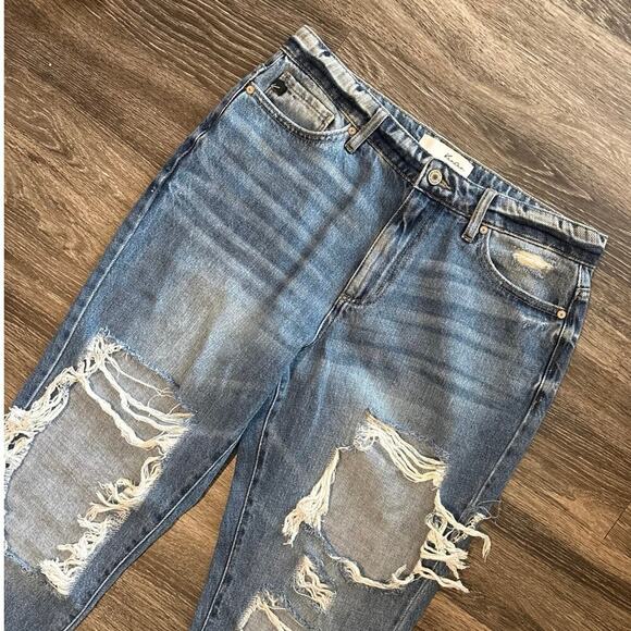 Kancan Distressed Dad Straight Leg Jeans Size 28 - Picture 2 of 6